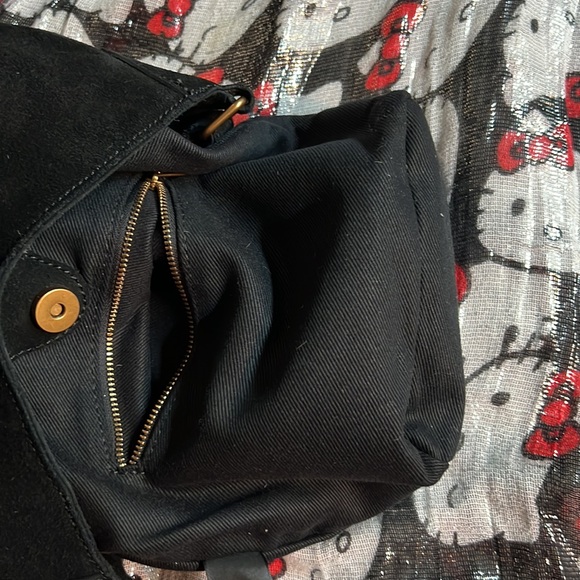 J.Galt Brandy Melville suede shoulder bucket purse black - Picture 2 of 12